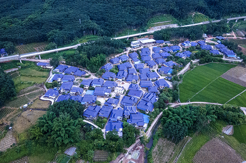 磨憨鎮(zhèn)曼莊村大龍哈小組現(xiàn)代化邊境幸福村新貌。人民網(wǎng)記者 符皓攝