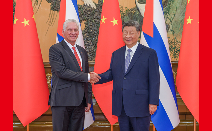 習(xí)近平會(huì)見(jiàn)古共中央第一書(shū)記、古巴國(guó)家主席迪亞斯-卡內(nèi)爾